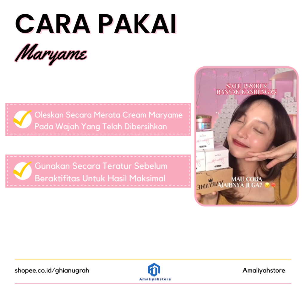 Maryame Beauty Glow Up Cream Skincare Pemutih Wajah Dan Penghilang Bekas Jerawat Anti Flek Hitam Cepat Glowing Permanen 100% Ori