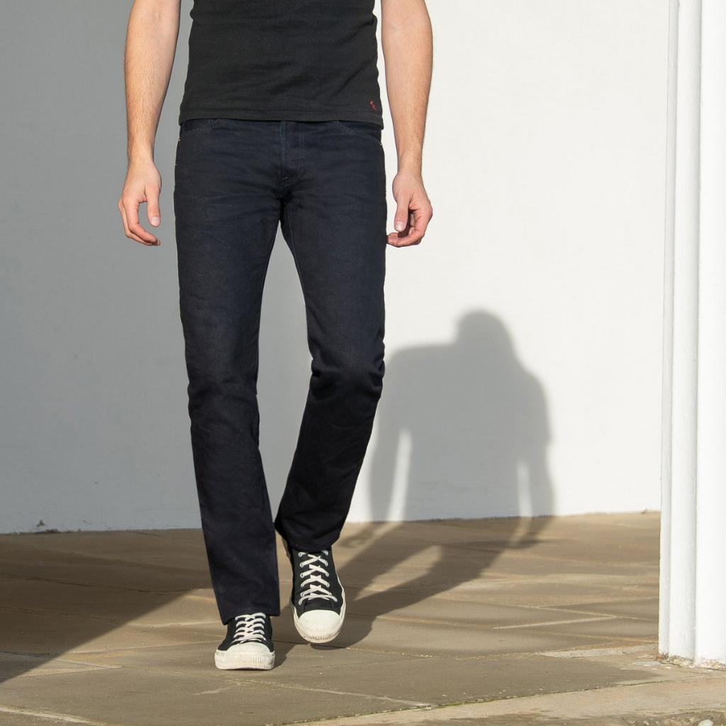 Iron Heart IH-777S-142ib 14oz Indigo x Black Japan Selvedge Denim Slim Tapered Cut Jeans