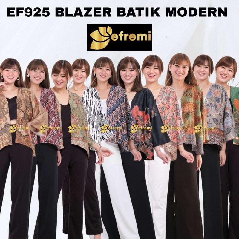 ESA925 BLAZER WANITA KERJA KANTOR PARTY BATIK SATIN SILK PREMIUM SEMI SUTERA/OPTER BLAZER