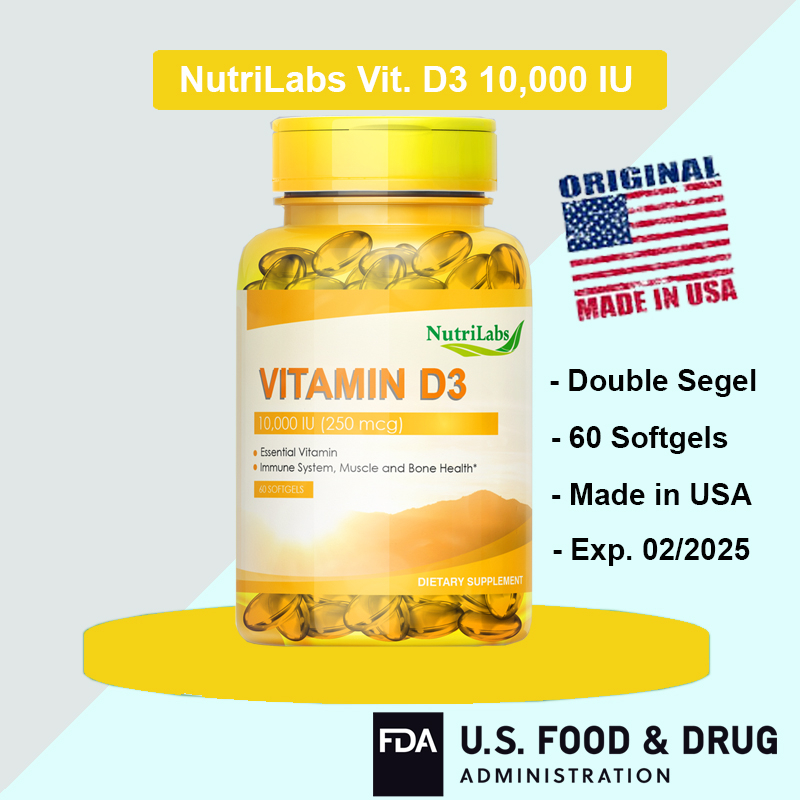 Vitamin D3 5000IU 10000IU Puritan Nutrilabs Made In USA Produk Original