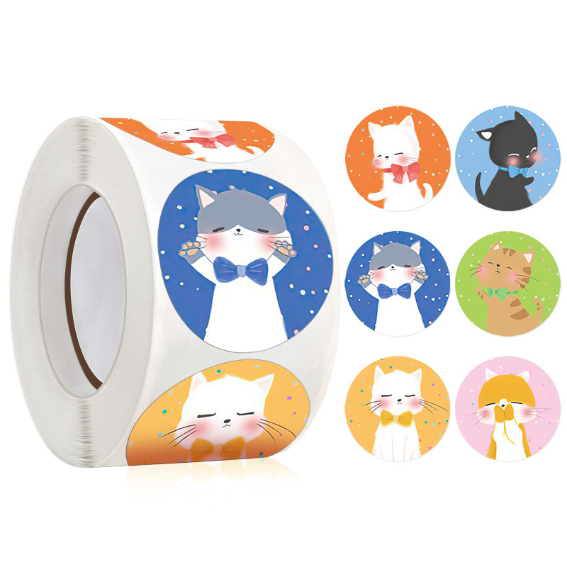 

50pcs Colorful Cat Seal Sticker Stiker Terimakasih Online Shop Packing Seal Packaging Kardus