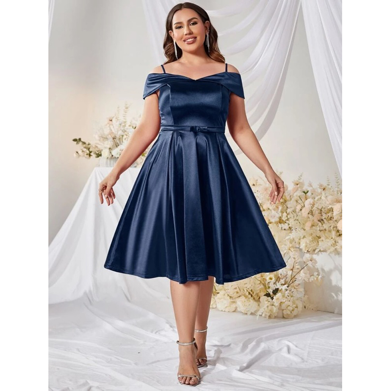 SIERA GOWN - Dress pesta wanita midi off shoulder dress sabrina big size jumbo ukuran besar dress sa