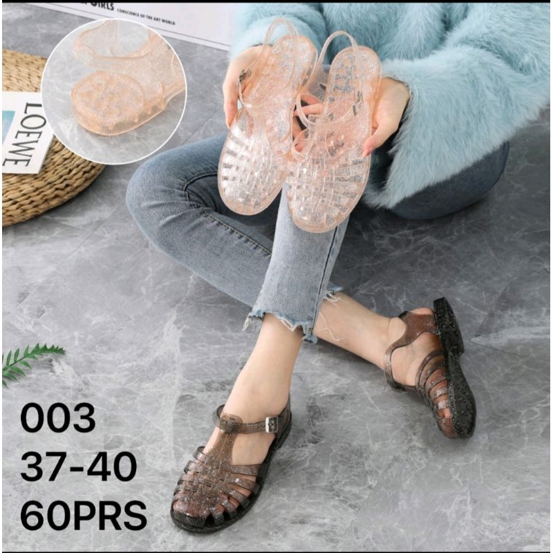 Sandal Jaring Jelly Transparan Balance 003