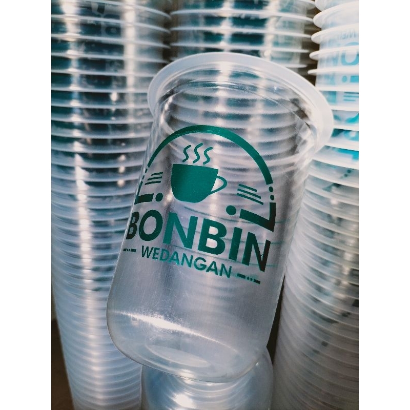 cup 14oz oval + sablon