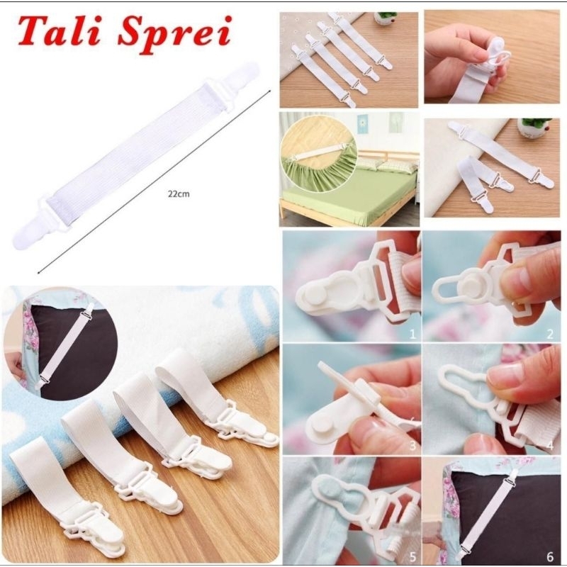 TALI KARET STRAP SPREI UJUNG KASUR SHEET GRIPPERS SUDUT BED