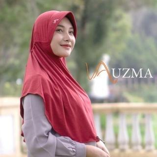 𝐔𝐙𝐌𝐀 - Jilbab Hijab Instan Bergo Habl Zamil Merah Maroon Cotton Premium