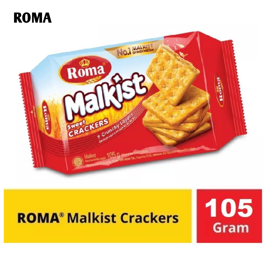 

BISKUIT ROMA MALKIST CRACKERS 105 gr ( HARGA SATUAN )