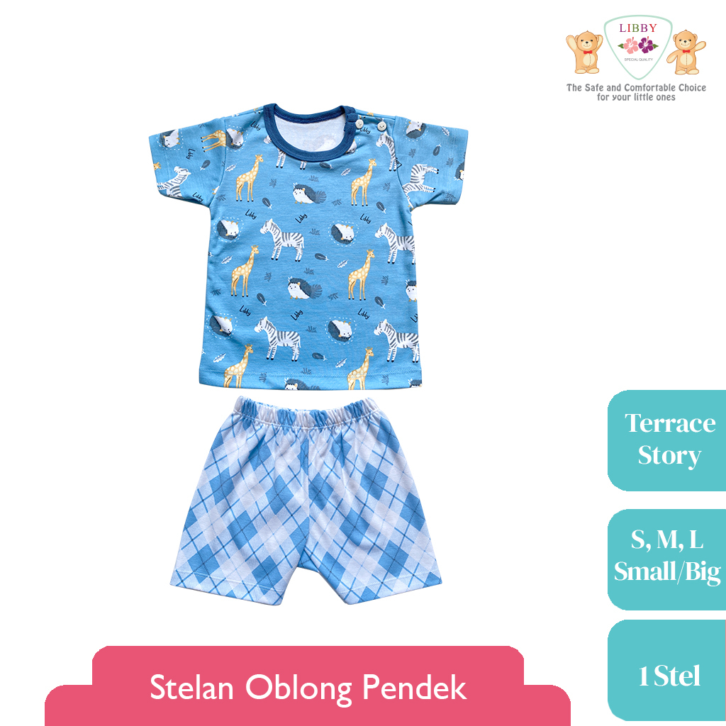 LIBBY Stelan Oblong Pendek Motif Terrace Story (1 stel) Terbaru