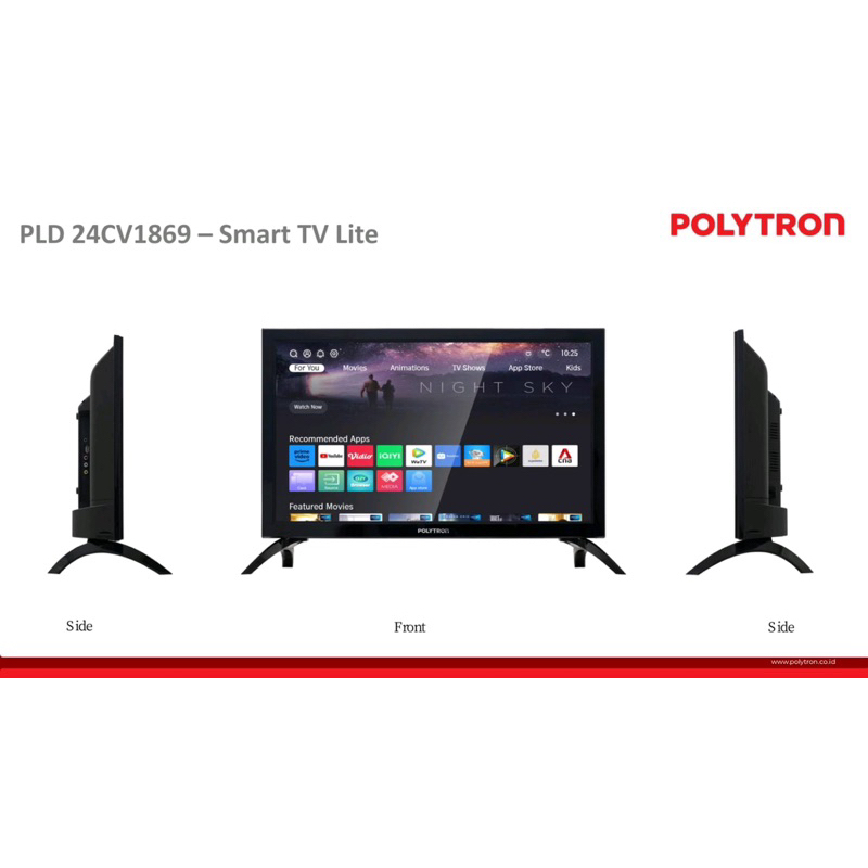 SMART TV POLYTRON 24” 24CV BERGARANSI 5TH / SMART TV DIGITAL POLYTRON 24” BISA YOUTUBE DLL