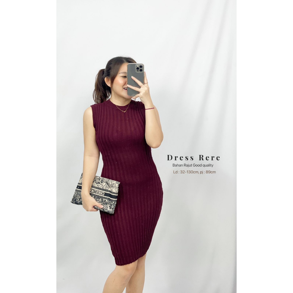 Toply shop Dres rajut rere  / knit korea style / Dres rajut wanita