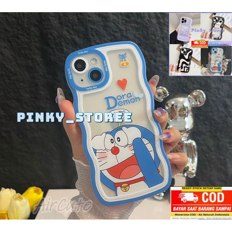 SOFTCASE WAVE REALME 10/ REALME 9/ 9i/ REALME 8/ C1/ C2/ REALME 2PRO/ NARZO 50i PRIME/ NARZO 50A / SOFT CASE GELOMBANG/ CASING WAVY + PROTECTOR CAMERA MOTIF DORAEMON/ FLOWER/ ZEBRA/ LOVEBLACK