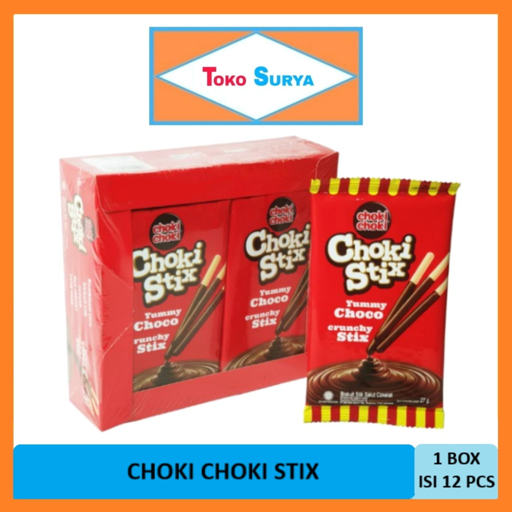 

Choki Choki Stix 12x24gr Biskuit Stik Salut Cokelat Mayora