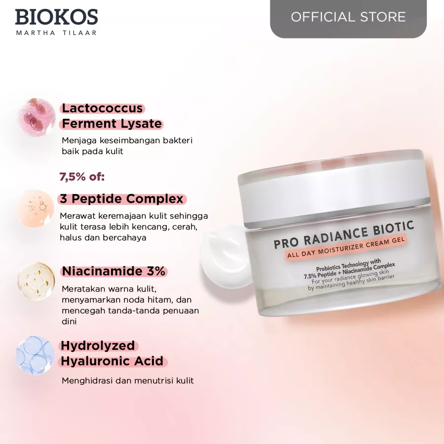 ❤ MEMEY ❤ BIOKOS Pro Radiance Biotic All Day Moisturizer Cream Gel 25gr