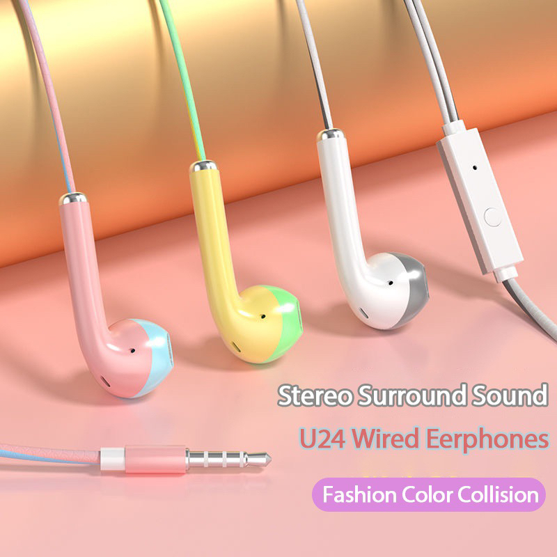 ELITEE HEADSET TWO TONE COLOR HIFI MACARON IN EAR EARPHONE 2 WARNA