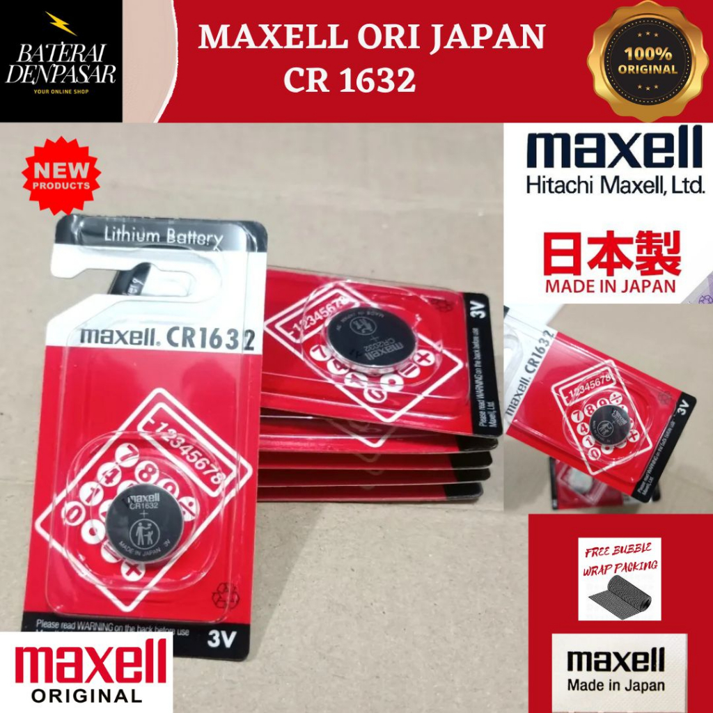 Original Baterai Battery 1632CR1632 ECR1632 Maxell Japan Single pack