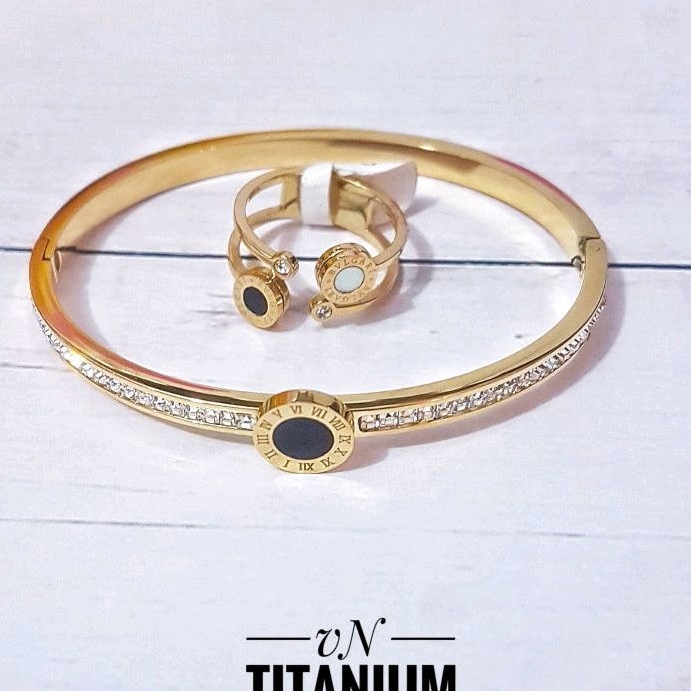 Gelang Set Cincin Bulgari Gold 105a5