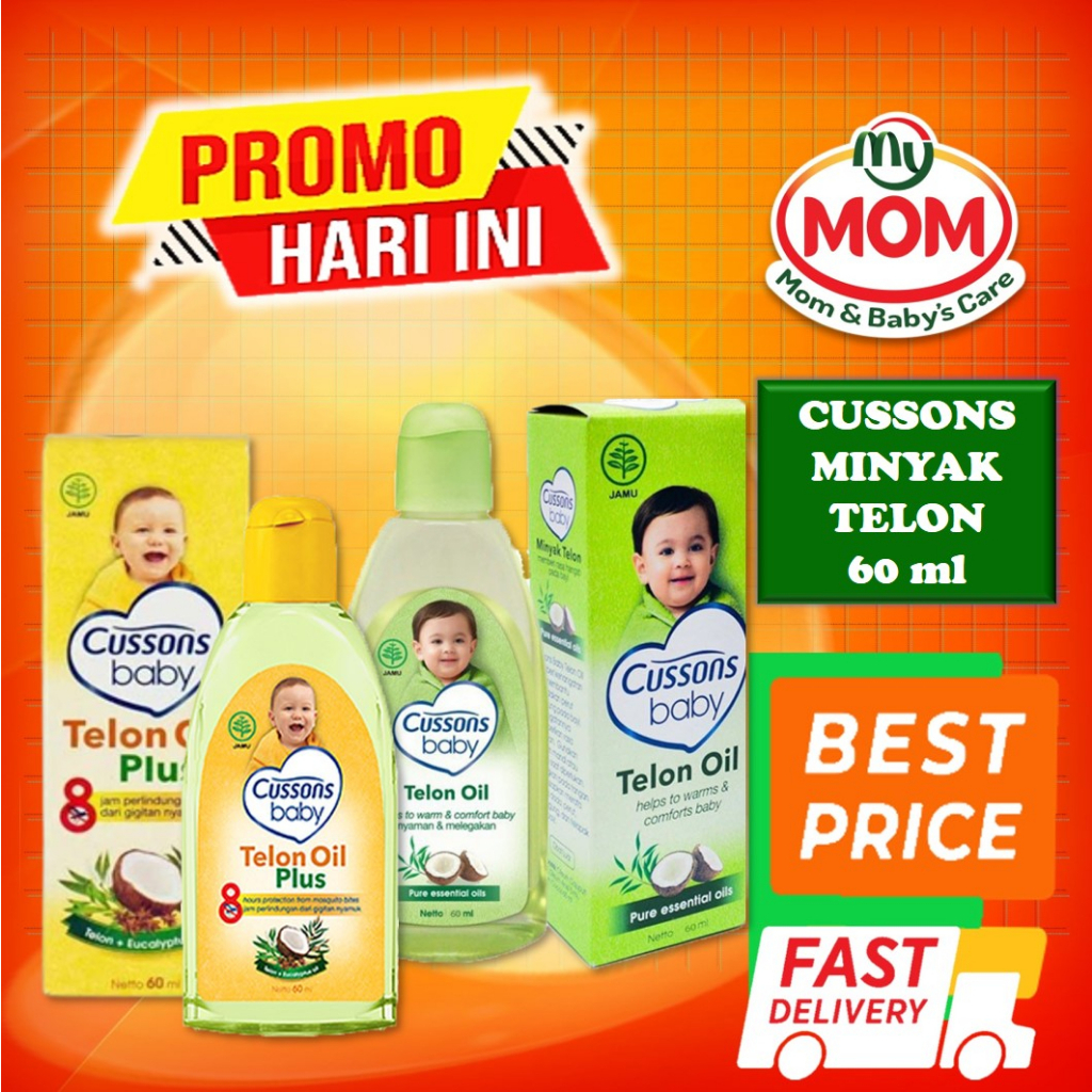 [BPOM] Cussons Baby Telon Oil Plus 60ml &amp; Telon Oil Biasa 60ml / Minyak Telon Cussons / MY MOM