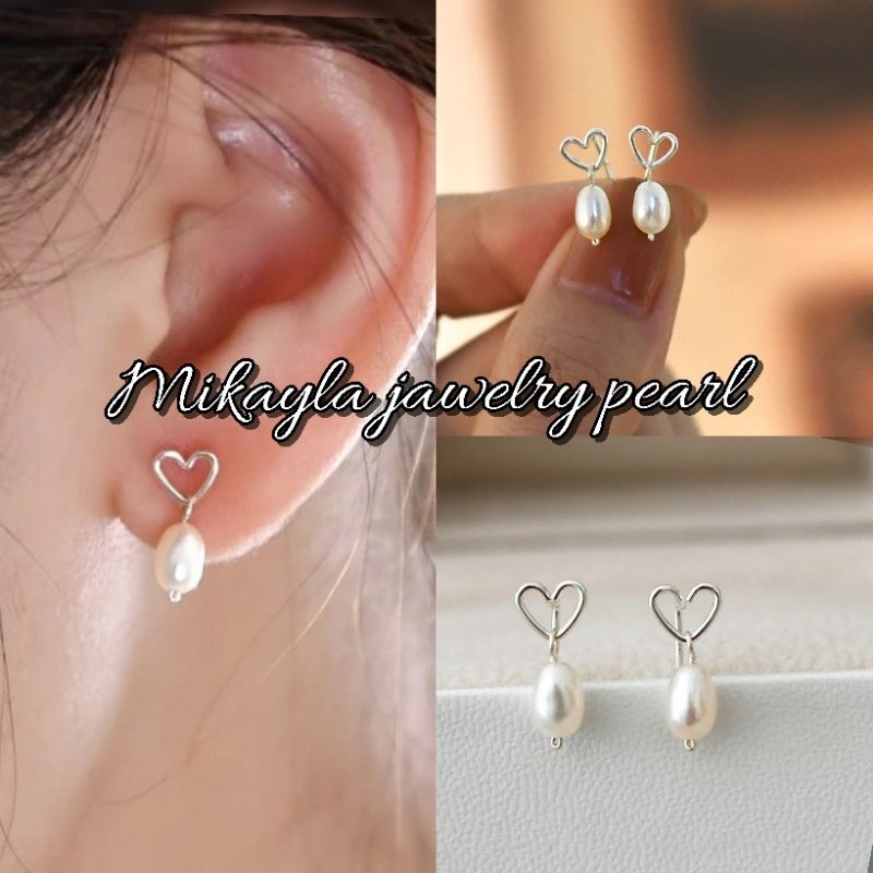 Giwang perak 925 mutiara lombok|Anting silver mutiara lombok|Giwang mutiara tawar|Giwang perak mutia