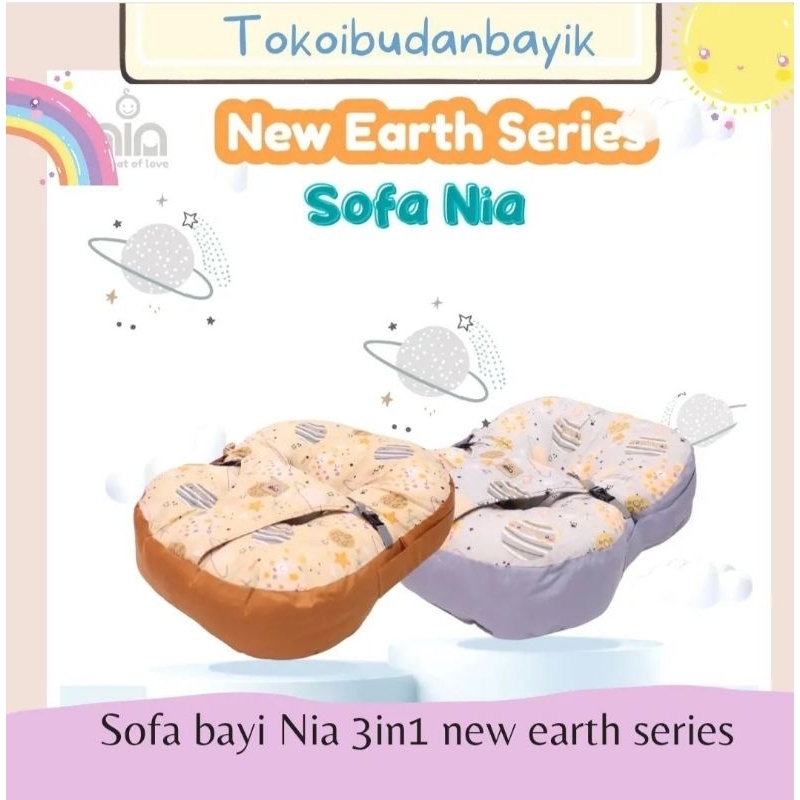 Sofa Bayi Nia Multifunction + Bantal Lengan Dino Series NBS 8001/happy fox/earth series