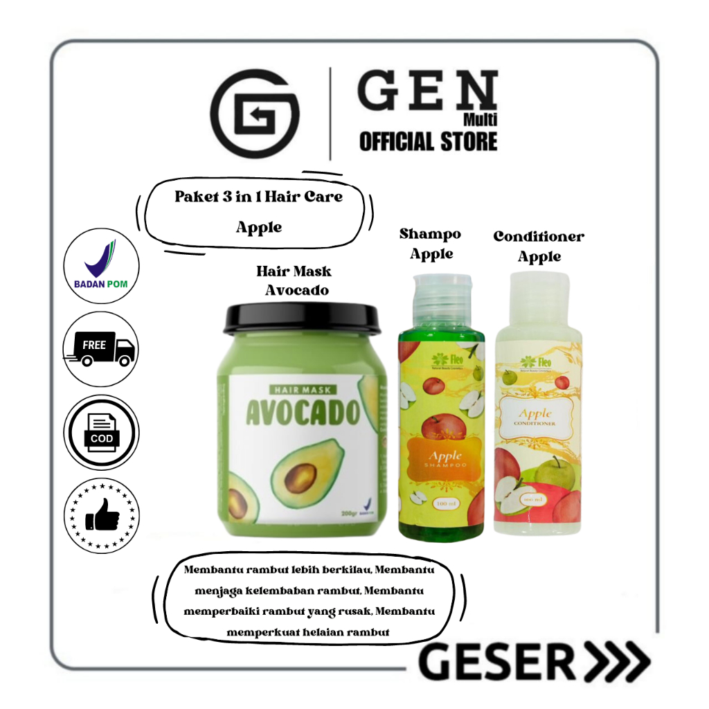 GEN - [BPOM] Paket Hair Care 3 in 1 / Hampers Hair Mask 3in1 / Paket Hampers Fleo 3in1