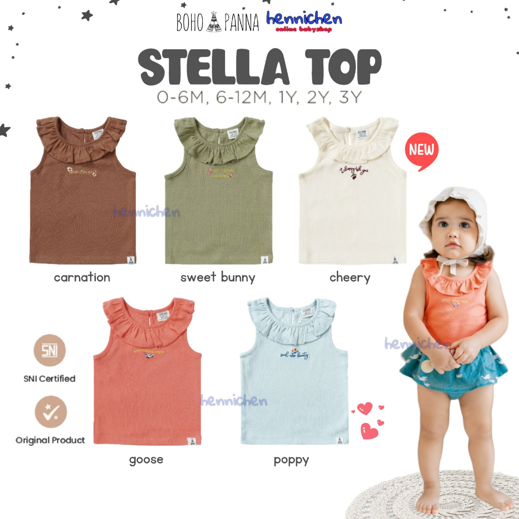 Bohopanna Stella Top 0-3 Tahun Baju Fashion Atasan Top Anak Perempuan