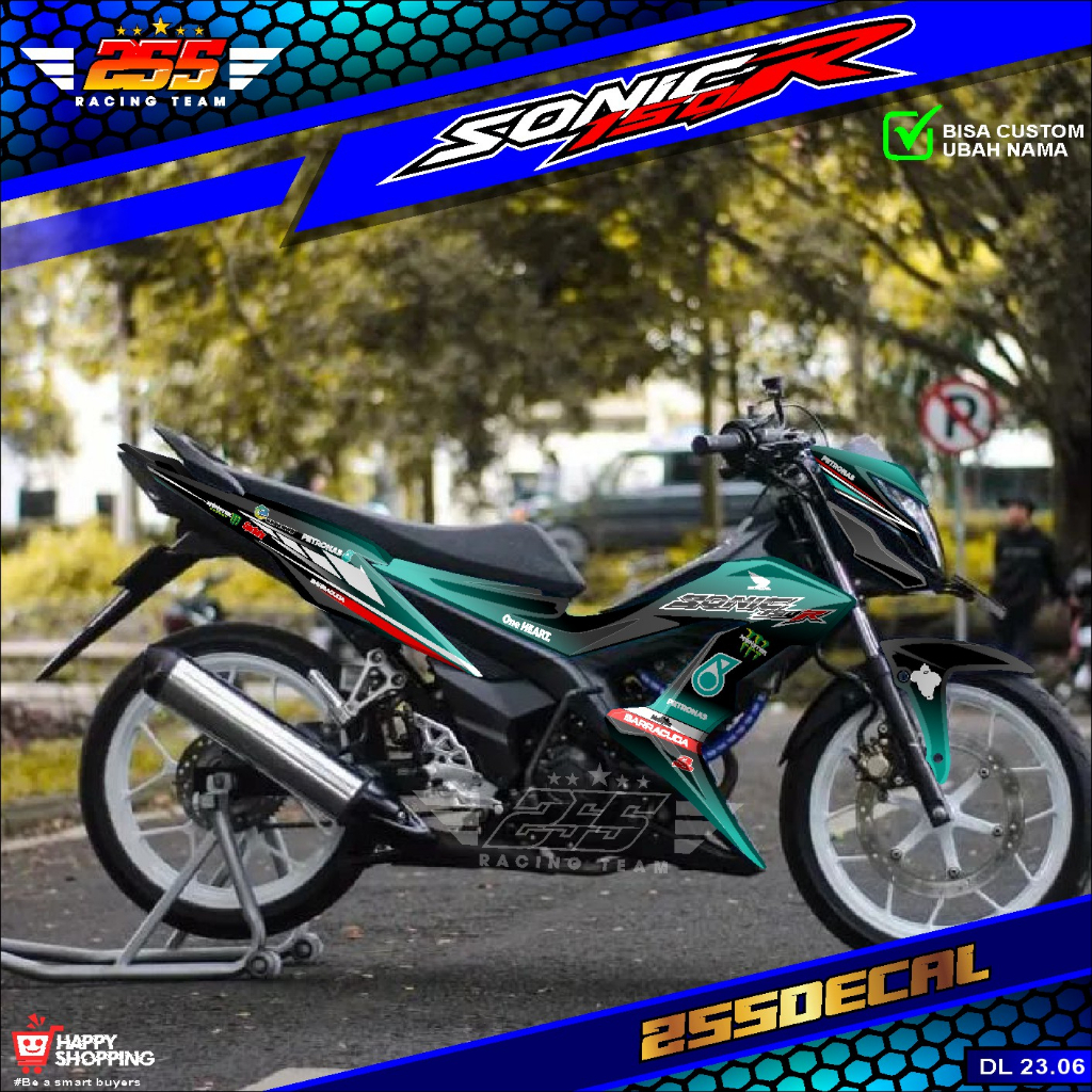 (COD) Decal Sticker Honda SONIC 150R Fullbody Fullblok Desain PETRONAS Custom Racing Terbaru DL23.06