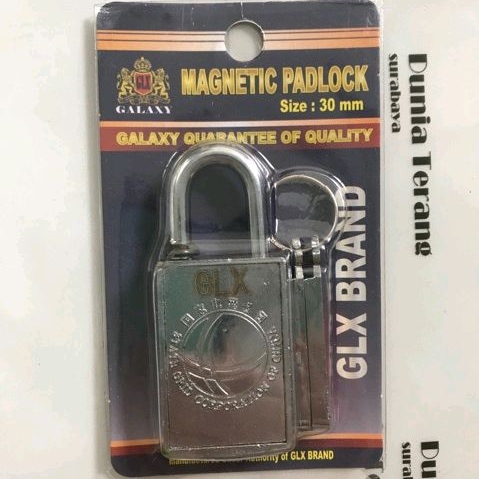 Gembok Magnet GLX uk 30mm - Kunci Gantung 30 mm tanpa lubang u/ Penutup Lubang Kunci Pintu Harmonika