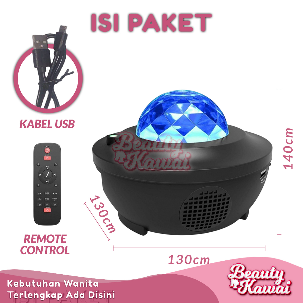 Lampu Proyektor Langit Kamar Bluetooth Light Relax Tidur Music Sync