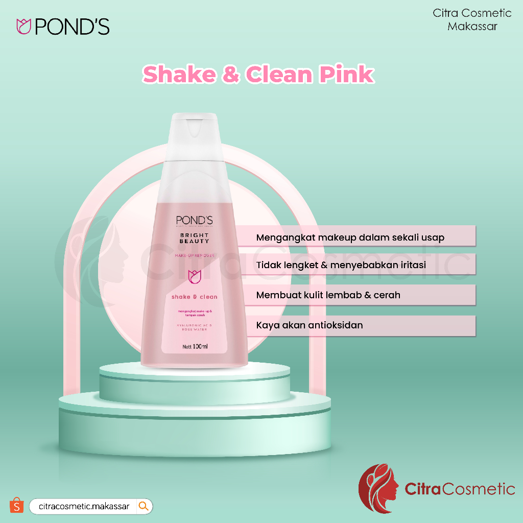 Ponds Bright Beauty Shake &amp; Clean Make Up Remover Series | Clear Solution | Shake &amp; Clean