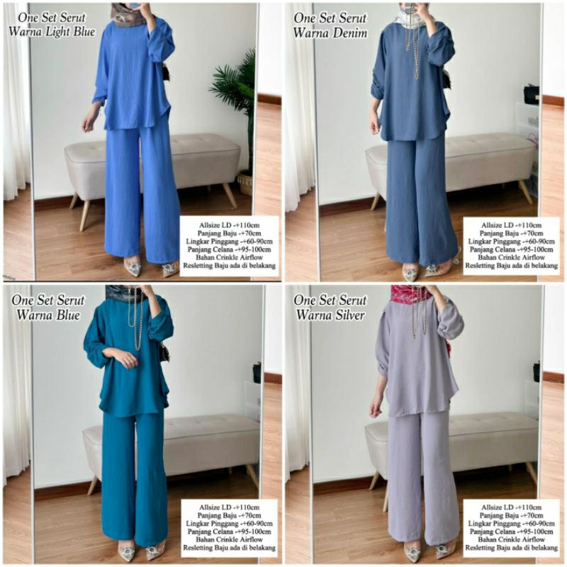 ONE SET SERUT BAHAN CRINKLE by MATAHARI