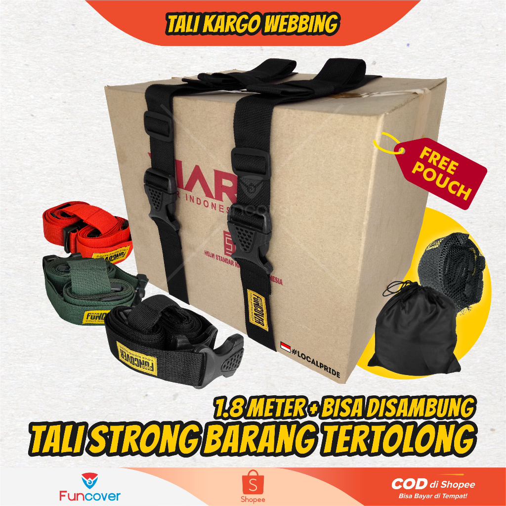 Tali Belt Strap Pengikat Barang 2m Sabuk Kargo Luggage Bagasi Koper by funcover