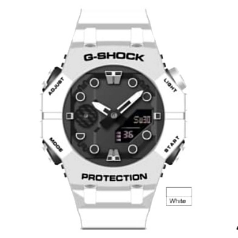 NEW GA-001B JAM TANGAN GSHOCK CASIO WATER RESISTANCE KUARSA RUBBER DUALTIME