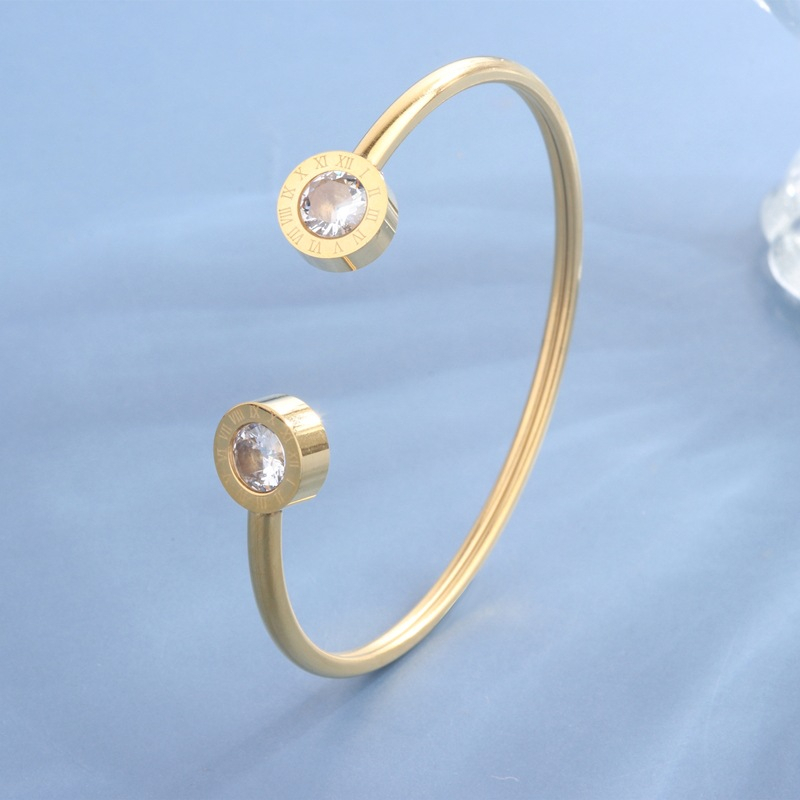 Gelang bangle clover simple titanium korea anti karat