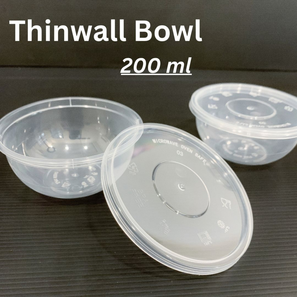 Thinwall Bowl 200 ml / Mangkok Makan Plastik 200ml