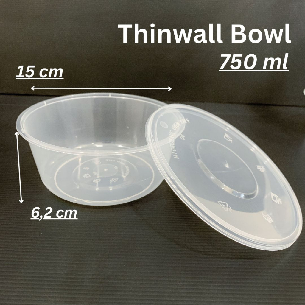 Thinwall bowl 750 ml / mangkok makan plastik