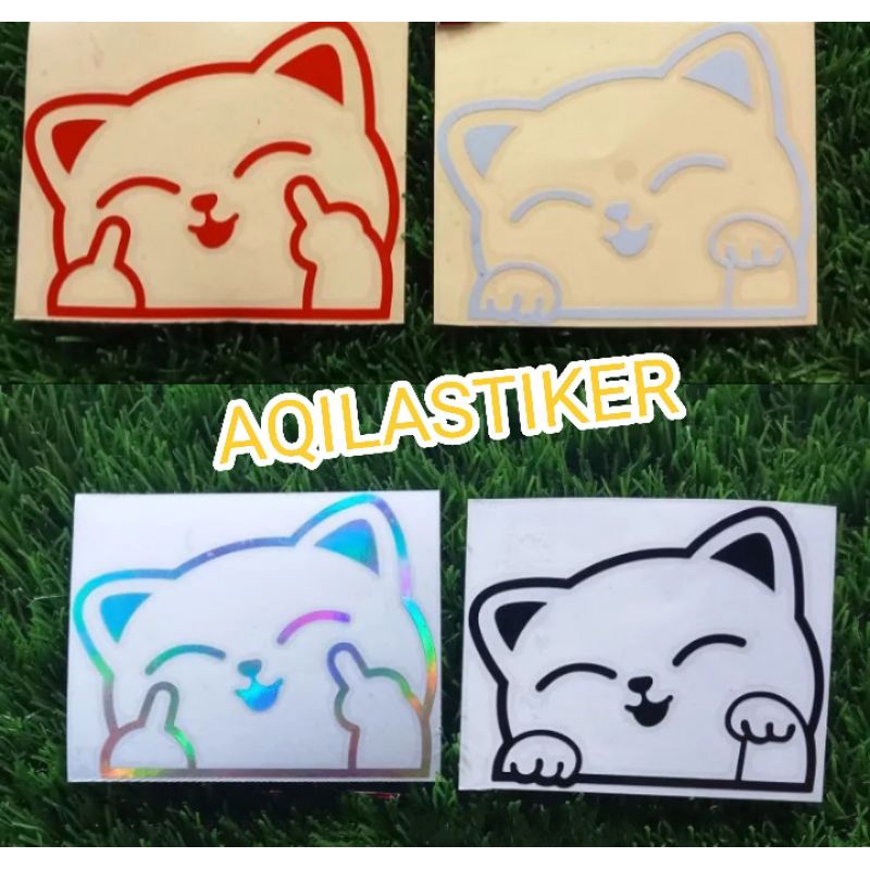 STIKER LUCU KUCING CUTING STICKER MOTOR MOBIL