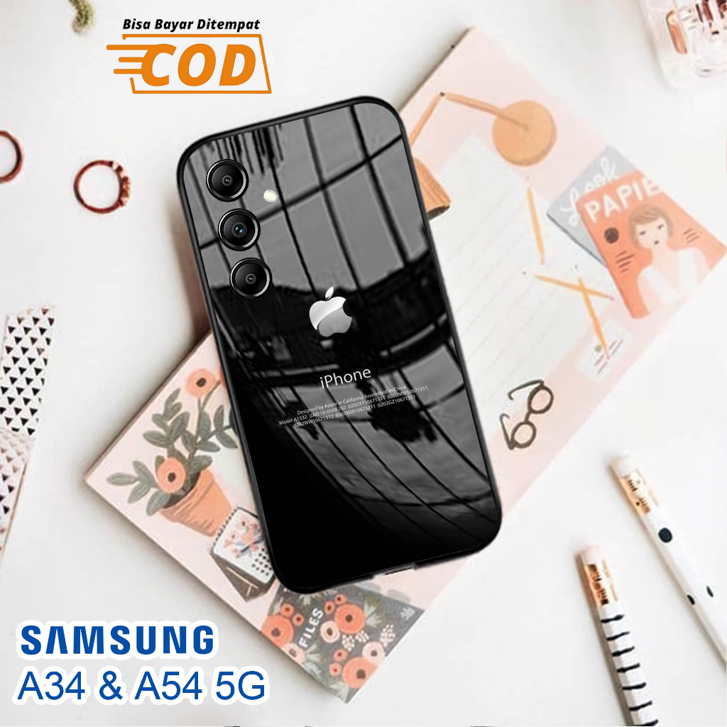 Softcase Glass Kaca SAMSUNG A34 [4G]- Case Hp Pelindung Handphone SAMSUNG A54 [5G] [ A01]