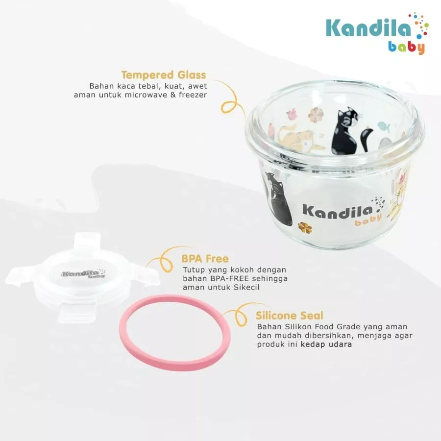 Kandila Printed Glass Food Container KDL 027-5