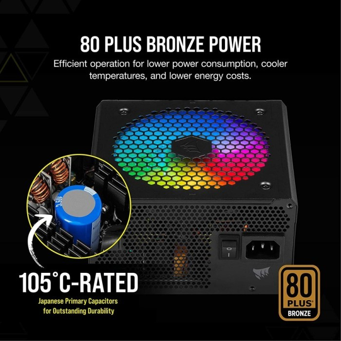 Corsair PSU CX750F RGB 750W 80 Plus Bronze Certified Fully Modular GARANSI RESMI