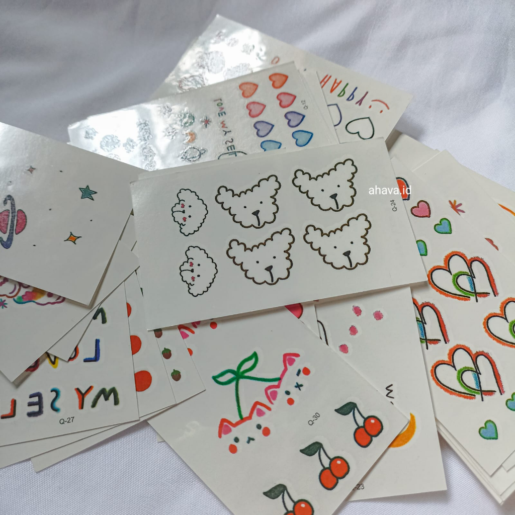 tattoo temporary lucu aesthetic y2k korea