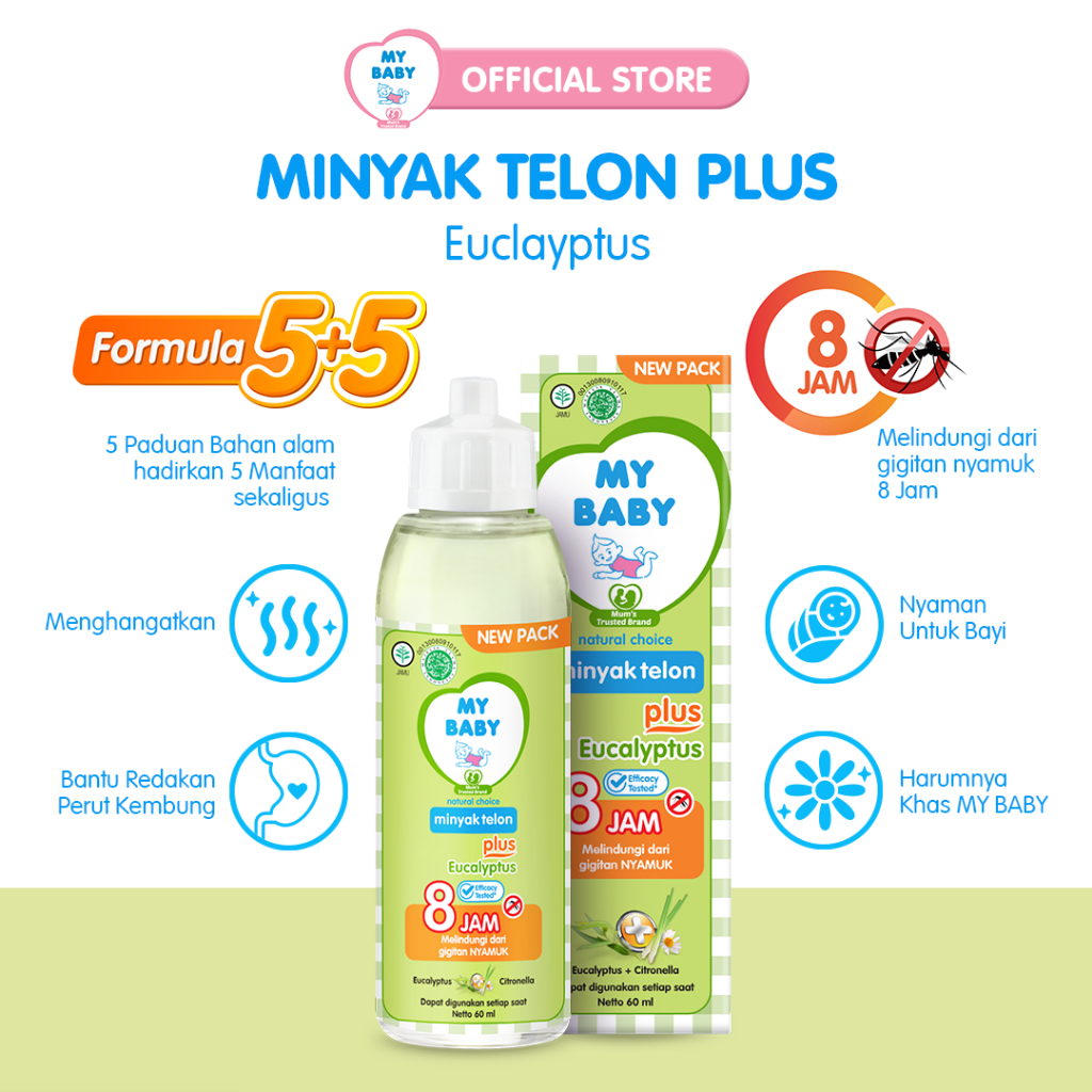 My Baby Minyak Telon Plus [150 ml / 3 pcs] - Minyak Anti Nyamuk 8 Jam - Exp: 07.2025