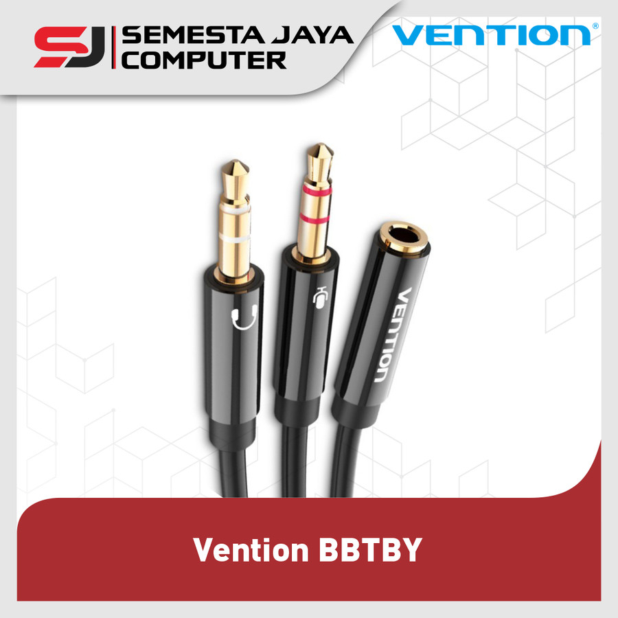Vention BBTBY kabel aux 3.5mm splitter 1 female to 2 male audio cabang
