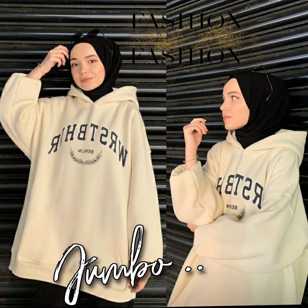 Damai fashion jakarta - baju sweater HOODIE wanita OVERSIZE OLIVER OLIVER - konveksi baju murah