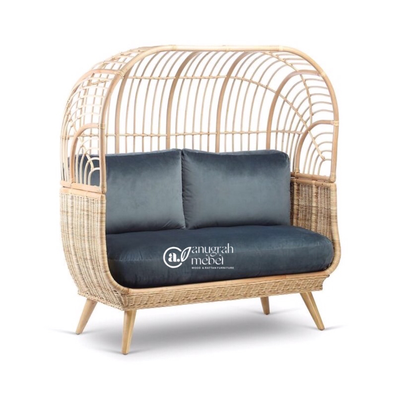 Sofa Rotan 2 Seater / Sofa Santai Rotan / Sofa Malas Rotan