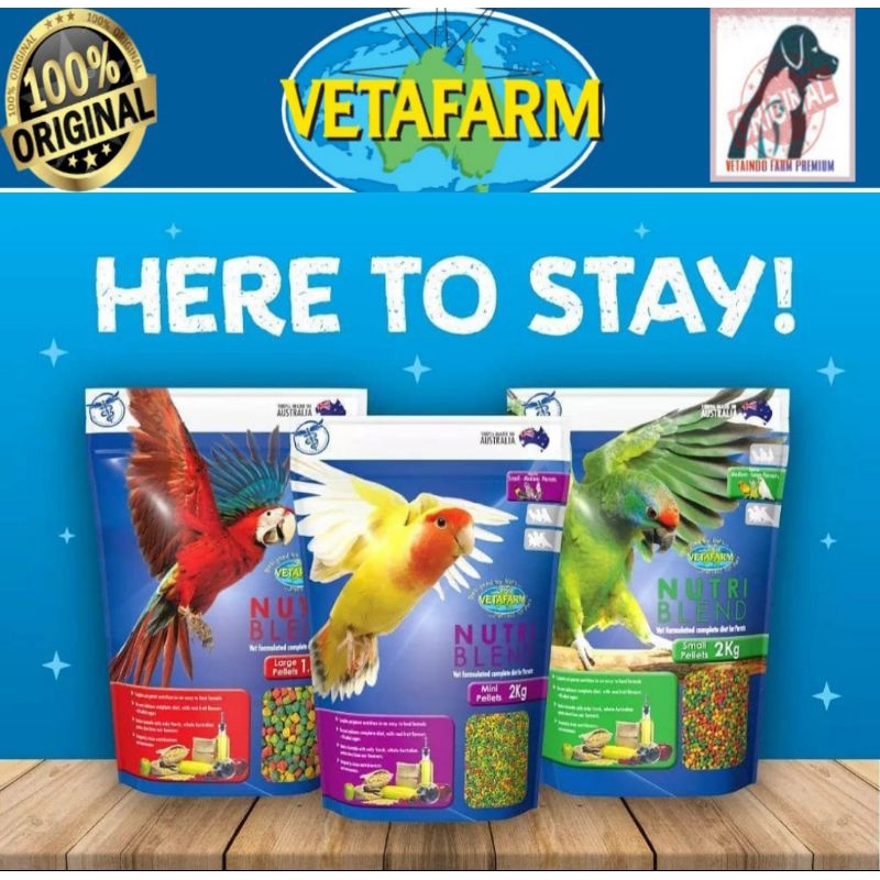 VETAFARM NUTRIBLEND LARGE PELLETS NUTRI BLEND SIZE L BURUNG MACAW BIG