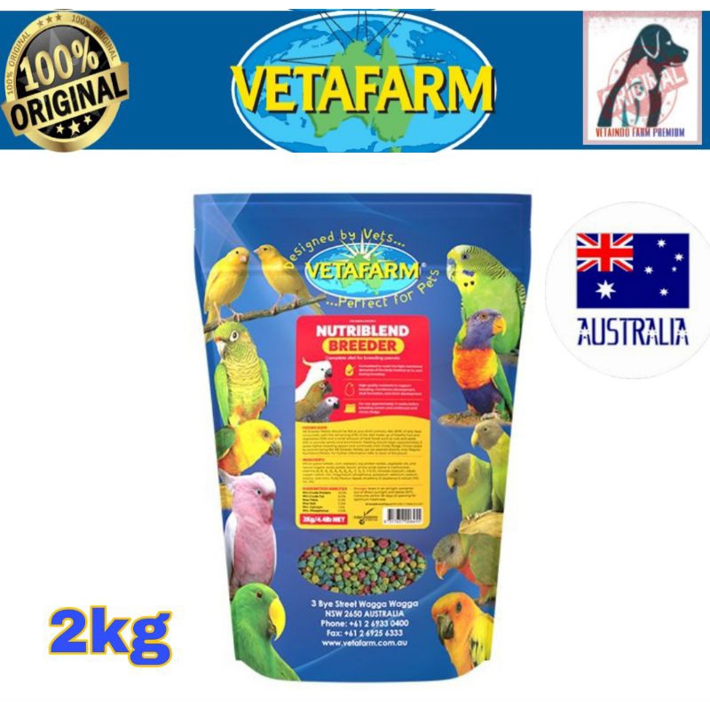 VETAFARM NUTRIBLEND BREEDER PELLETS MAKANAN PARROT MACAW NUTRI BLEND