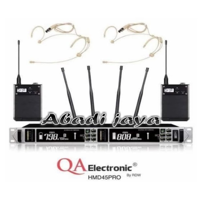 mic wireles qa electronic hmd45pro by rdw profesional 2clipon 2headset