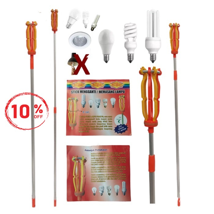 TONGKAT LAMPU ALAT GANTI DAN PASANG LAMPU SERBAGUNA TONGKAT PENGGANTI LAMPU