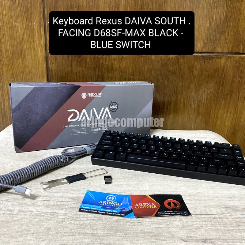 Keyboard Rexus DAIVA SOUTH FACING D68SF-MAX BLACK - BLUE SWITCH