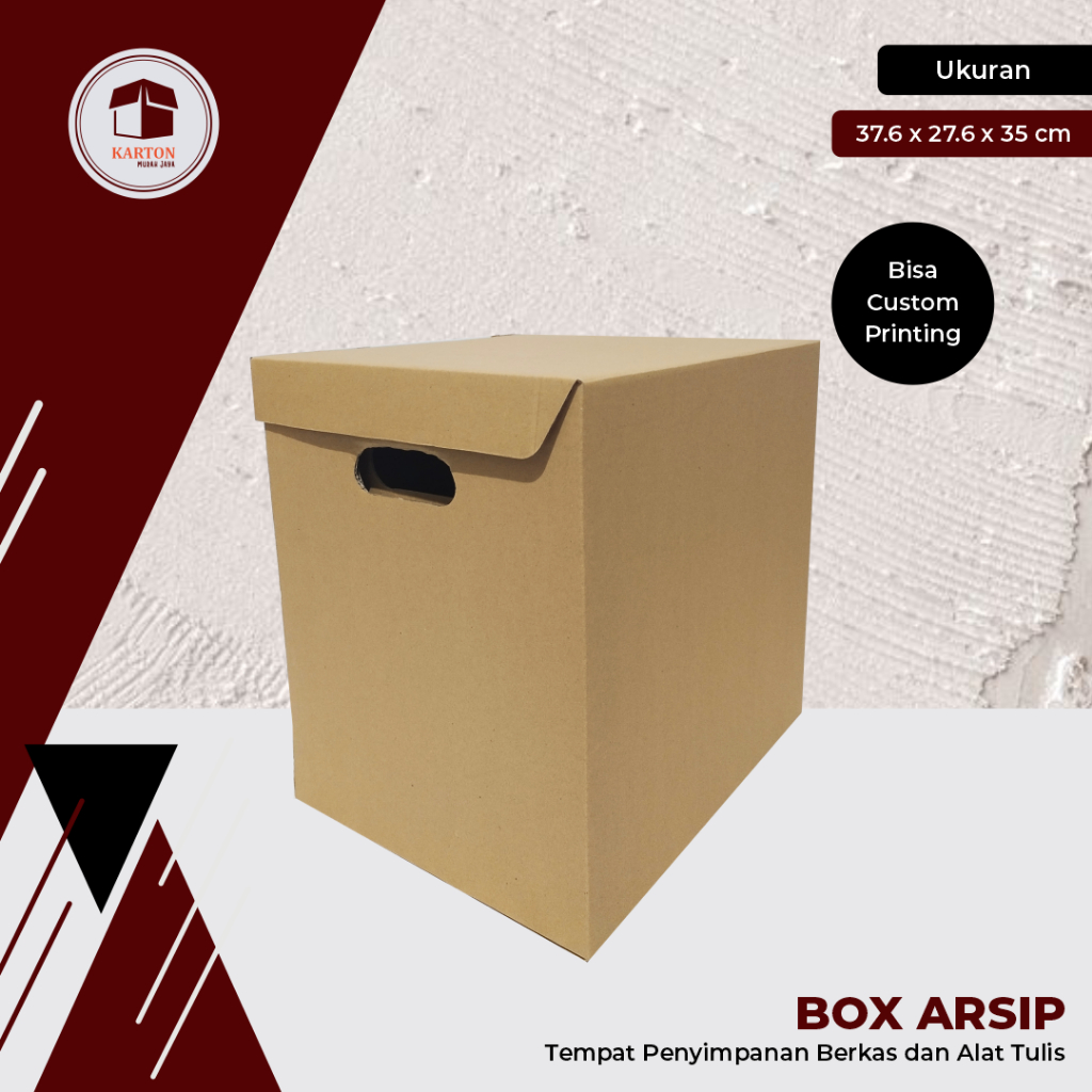 

BOX ARSIP UK. 38 x 28 x 35 cm - polos/kardus/packaging file/box arsip/box surat/box dokumen